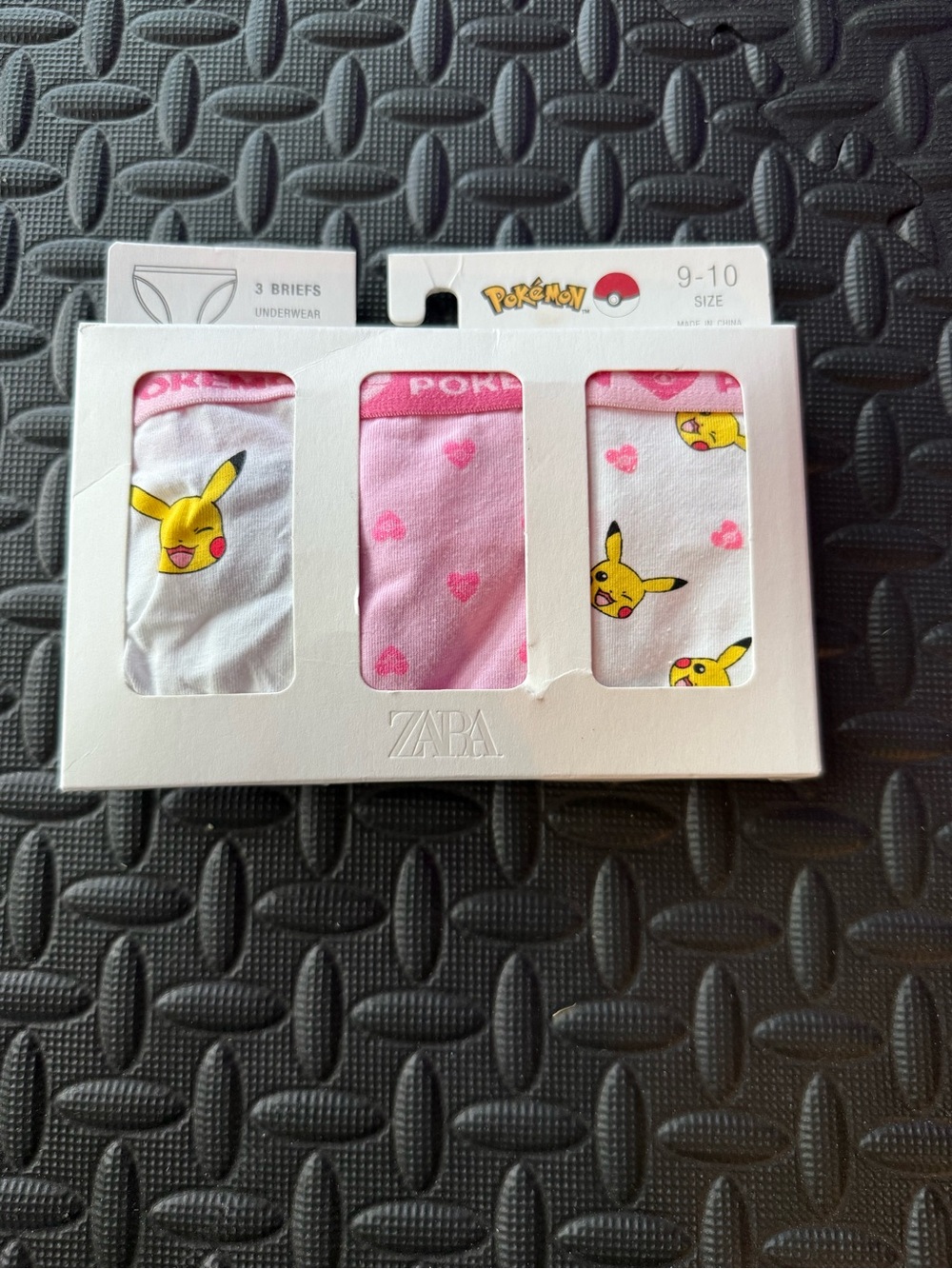 ZARA Kids Pink & White Pikachu Briefs - 3 Pack